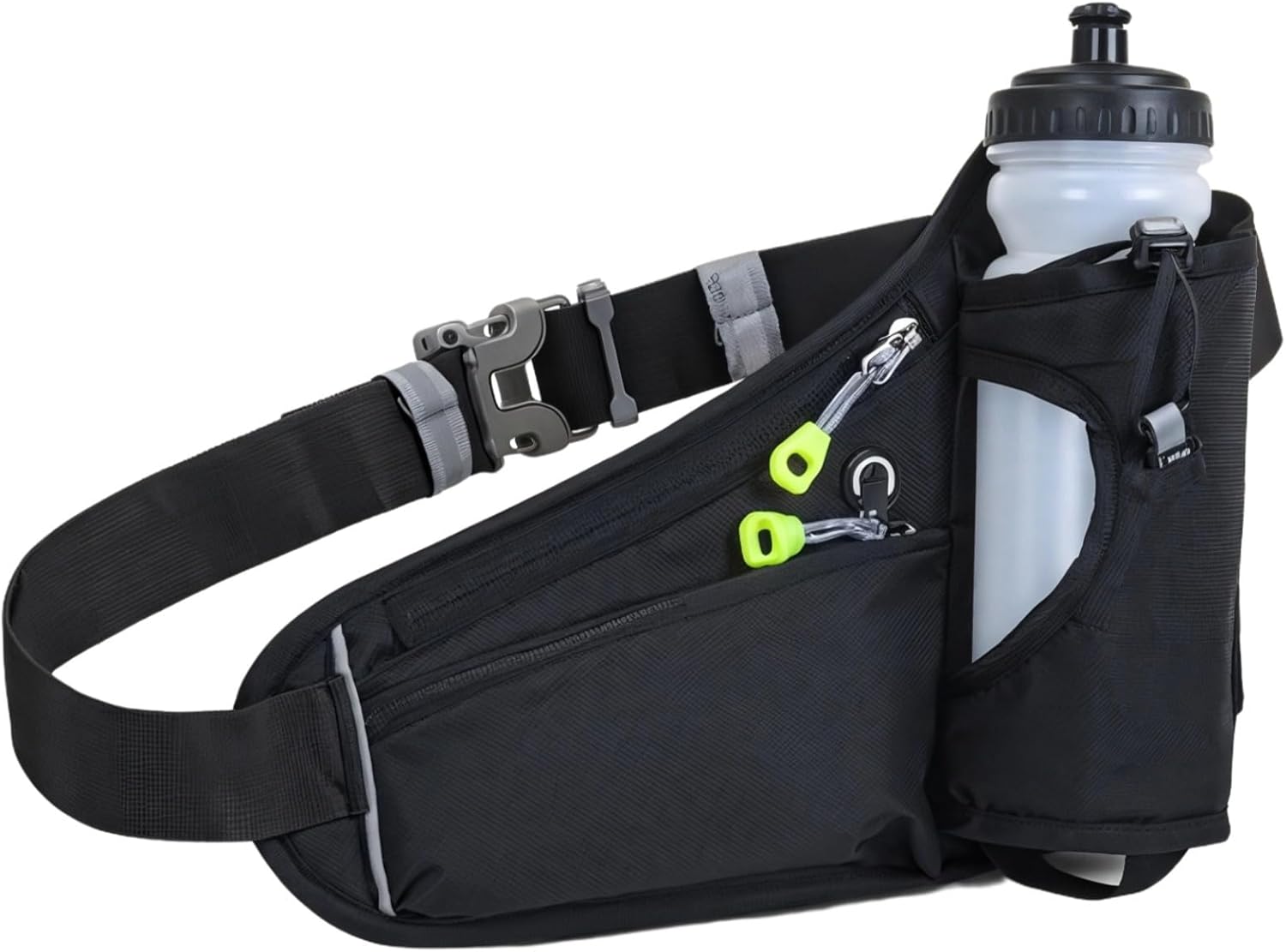 Hydration Running Belt With Phone Pocket, Adjustable Fanny Pack For Jogging, Waterproof Waist Bag With Reflective Strips, Fitness Hiking Pouch
