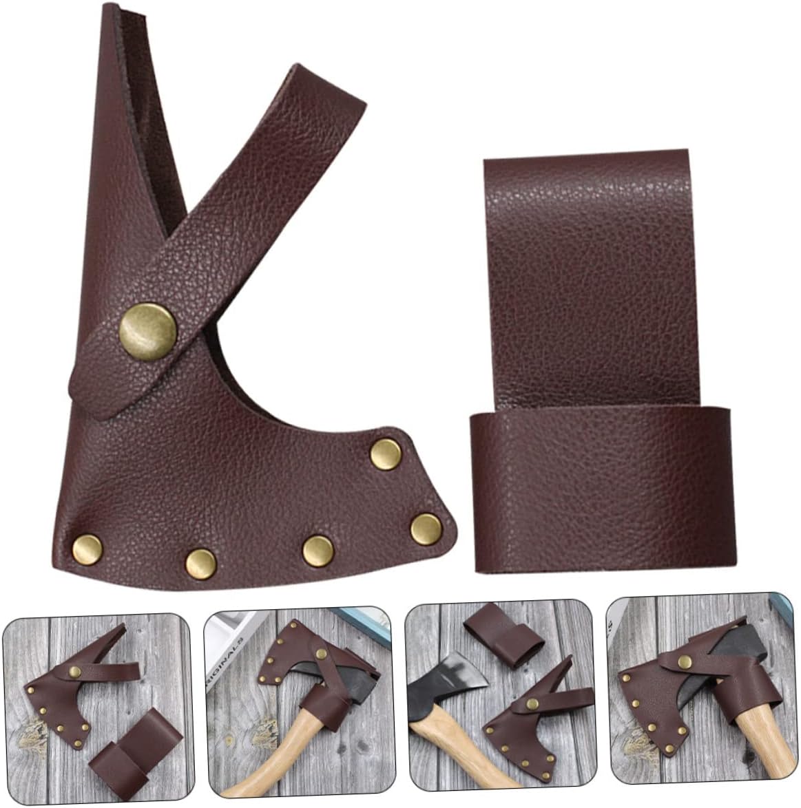 1set Leather Axe Sheath Outdoor Hatchet Cover for Blade Protection Lightweight and Portable Case for Camping and Adventure