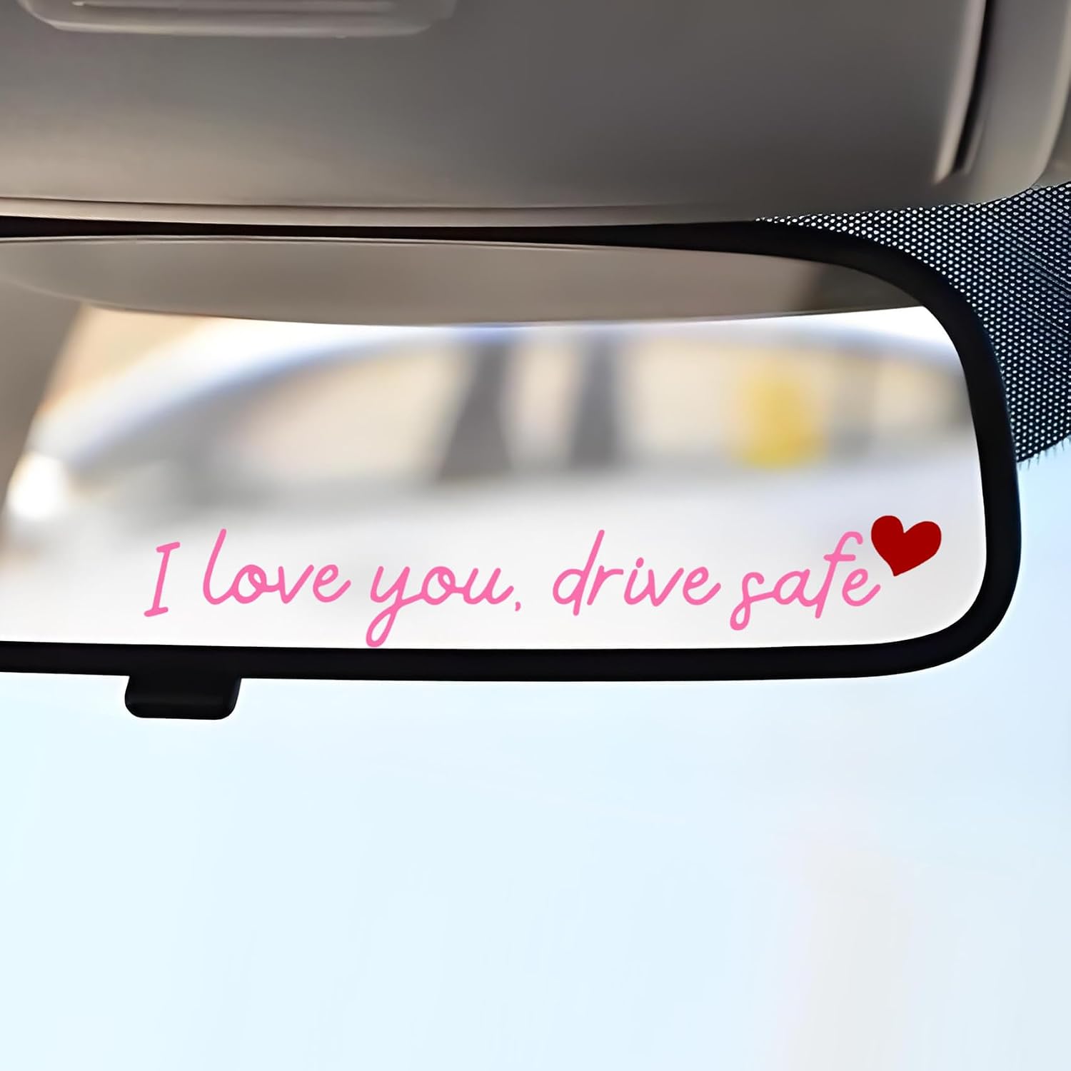 3Pcs I Love You Drive Safe Car Mirror Stickers, Car Window Vinyl Decal, Funny & Cute Decals to Show Your Loves, Universal Automotive Decals for Window, Mirror, Tumbler, and Water Bottle (Pink)