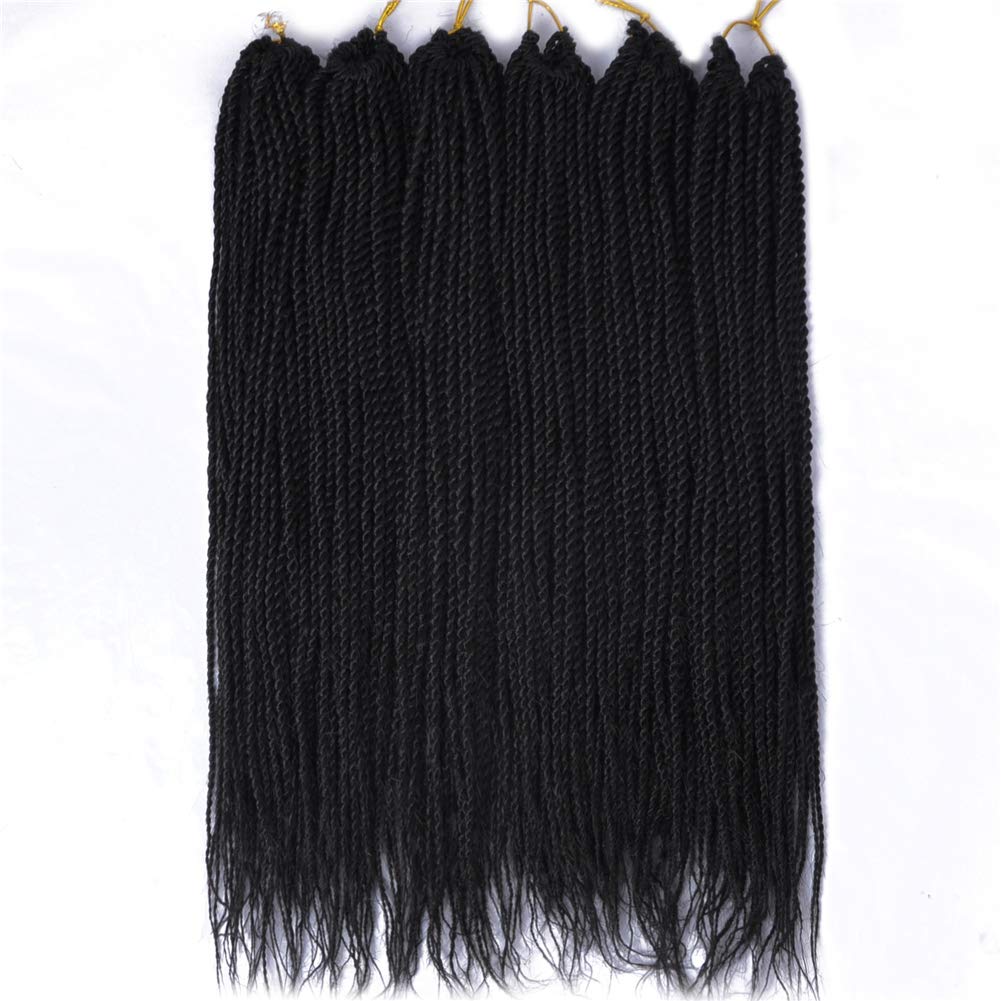 Palace hair 6Pack/LOT Senegalese Twist Crochet Hair Braids Small Easy Twist Crochet Braiding Hair 2S Senegalese Twists 14 inch 18inch 24inch 30strands/pack Hairstyles For Black Women color (18inch, 1)