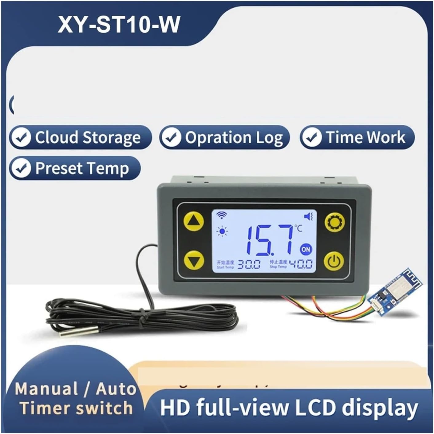 St10w 10a Thermostat Temperature Controller Module Dc6-30v Refrigeration Heating App Timing Work Temperature Meter