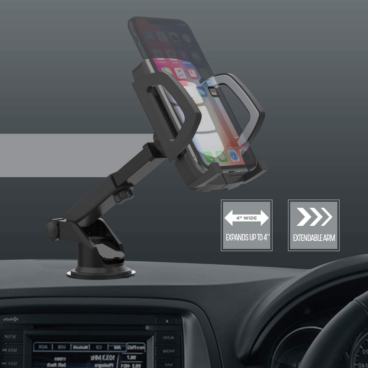 Premier Window Dash Extendable Mount, black