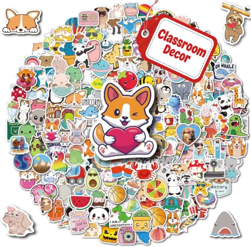 200PCS Waterproof Vinyl Stickers for Water Bottles, Cute Kids Stickers for Classroom Decor, Teacher Supplies & Classroom Must Haves