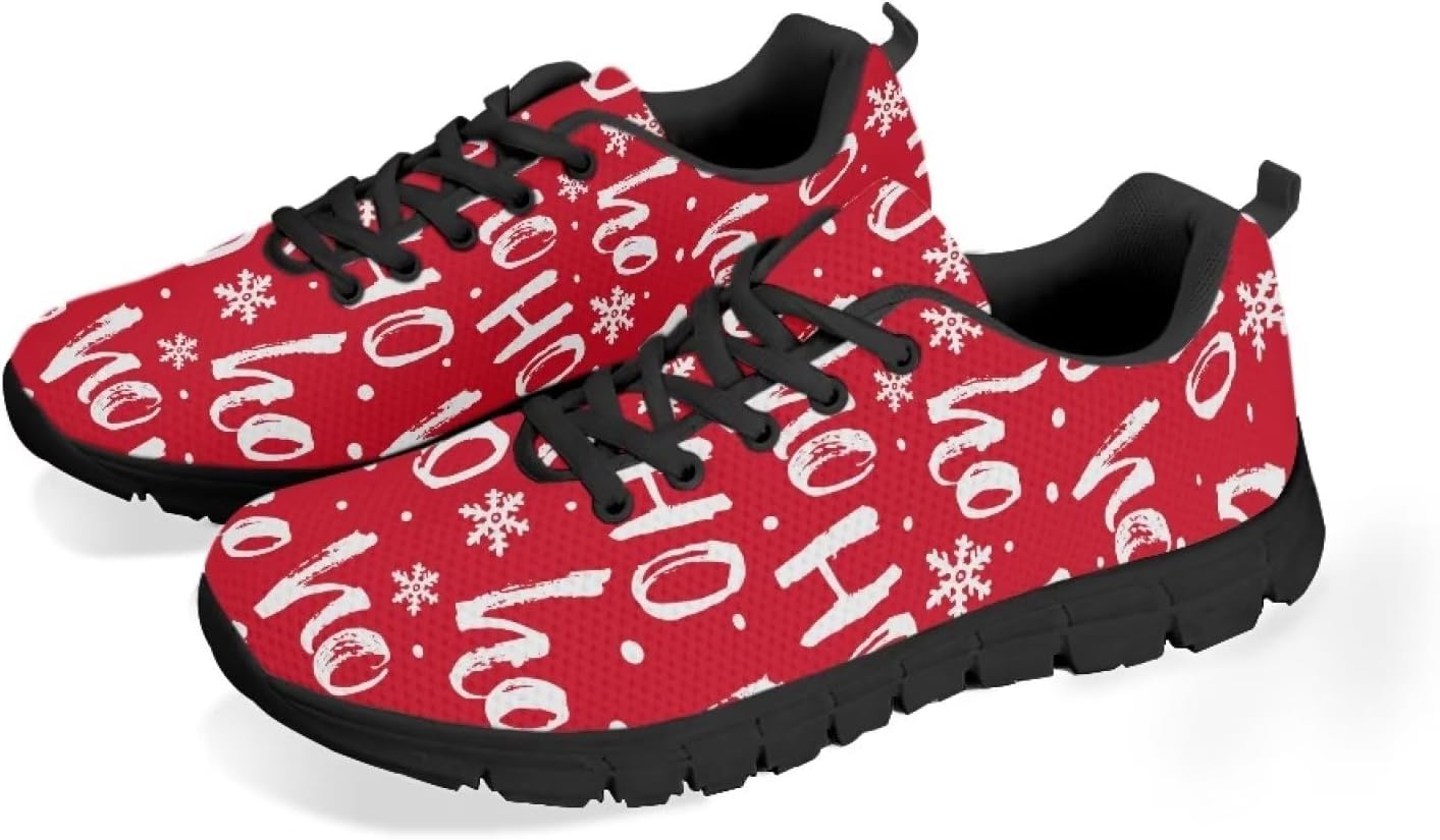 FKELYI Christmas Running Shoes for Women Athletic Tennis Sneakers Breathable Walking Flats
