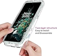 Vista 4 de Funda para OnePlus 10T/OnePlus Ace Pro CPH2415 con protector de pantalla de vidrio templado, cuerpo completo transparente con protección de diseño