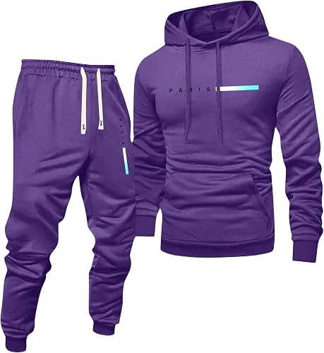 Sweat Suits Men Fall 2026 Ribbed Cuffs Drawstring Waist Active Casual 2 Piece Cl