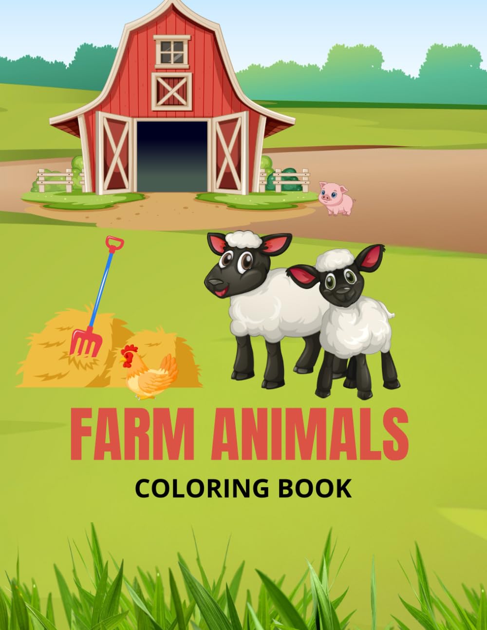 Farm animals coloring book: Abc coloring book for kids ages 2-4