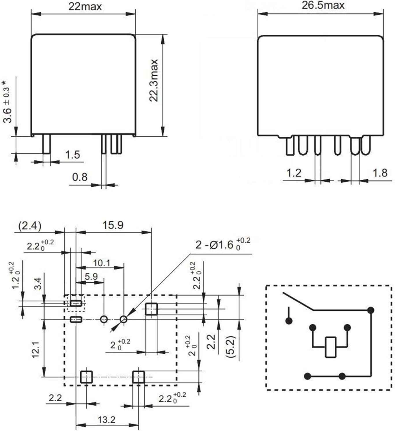 New HLS-4120-S-AE DC24V Relay 6pins