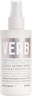VERB Glossy Shine Spray, 6.5 fl oz - Moisturizing Heat Protection Hair Spray - Adds High Shine and Primes for Styling - Vegan, No Parabens or Harmful Sulfates