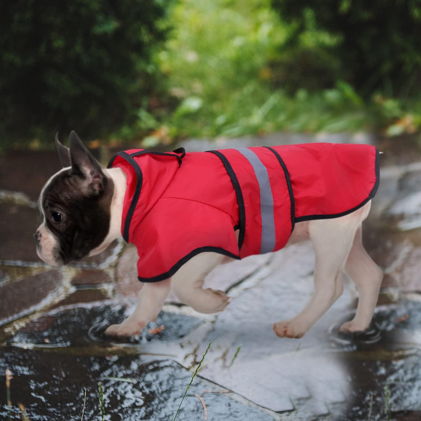 HDE Dog Raincoat Hooded Slicker Poncho for Small to X-Large Dogs and Puppies (Red, Small) - Image 5