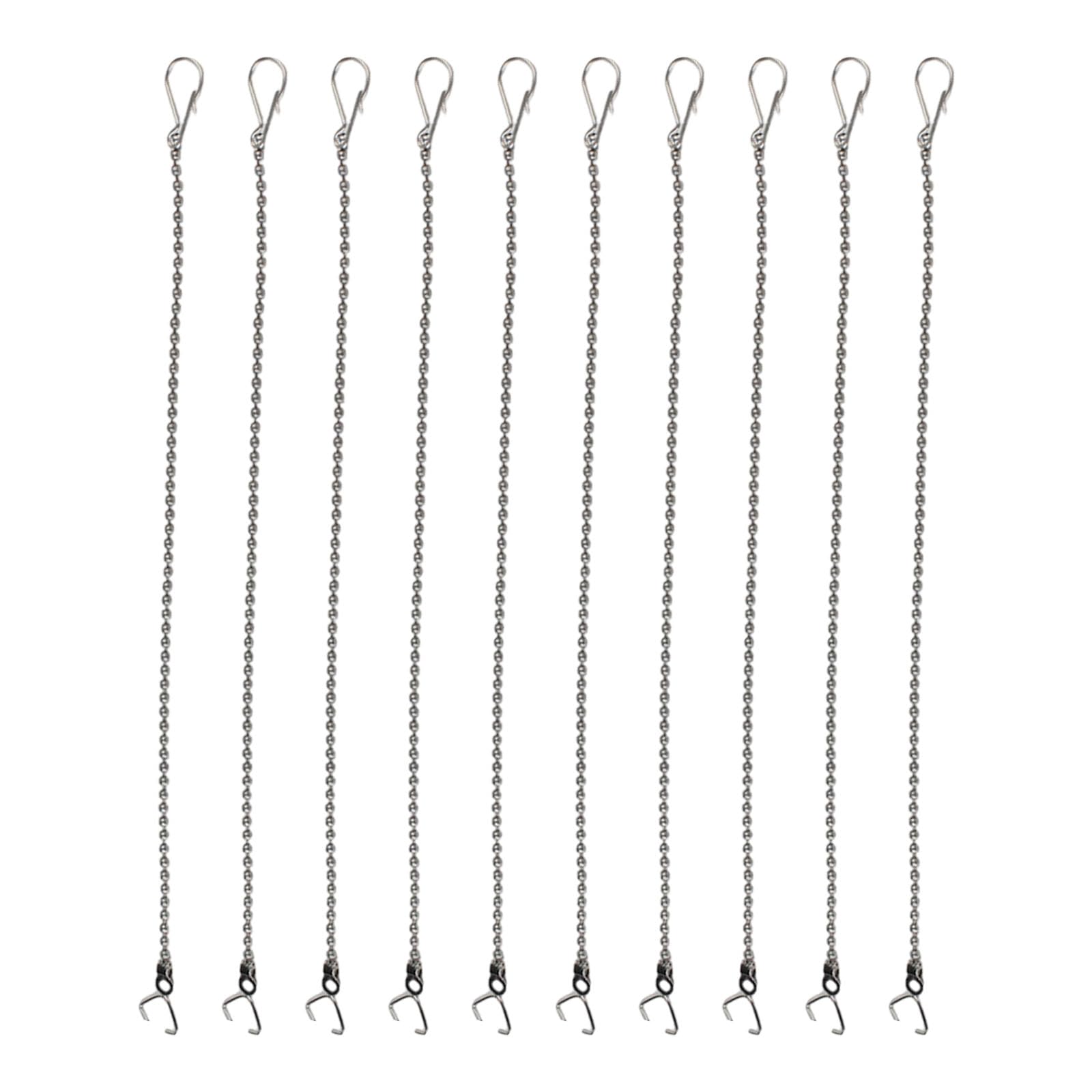 10Pcs Stainless Steels Universals Flapper Chain Replacement Toilet Lift with Hook and Rings for Most Universals Toilet