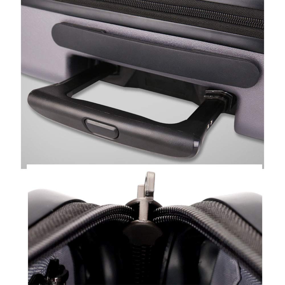 Valigie Bagaglio Rigido per Uomo, Spinner Flessibile a 360 Gradi, Motivo a Strisce, Viaggio d'Affari per Il Tempo Libero, Bianco, Blu, Nero, Grigio