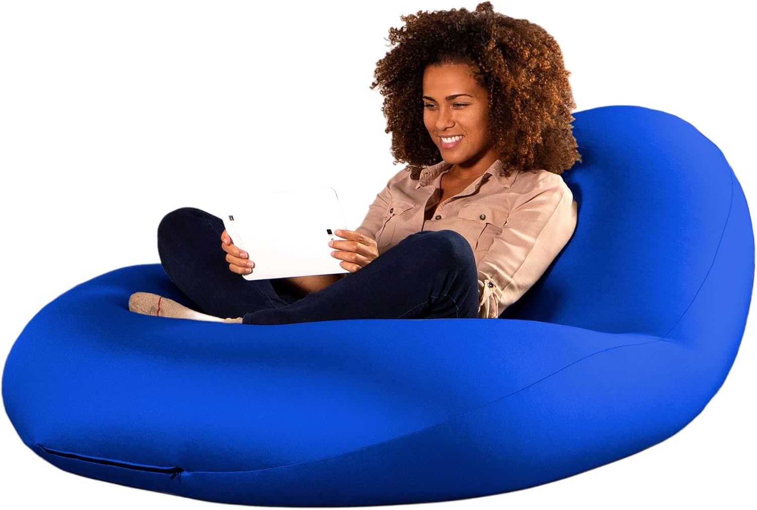 Jaxx Nimbus Therapeutic Sensory Bean Bag Chair – Cloud-Like Adjustable Body Pod Design for Ergonomic Relief and Comfort, Royal Blue