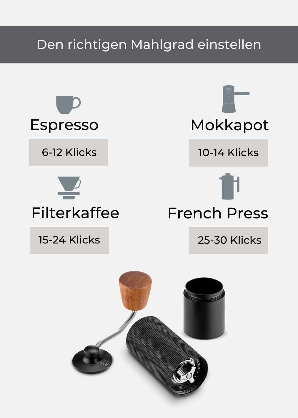 Lambda Coffee Handkoffiemolen | Roestvrij staal en traploos ceramic