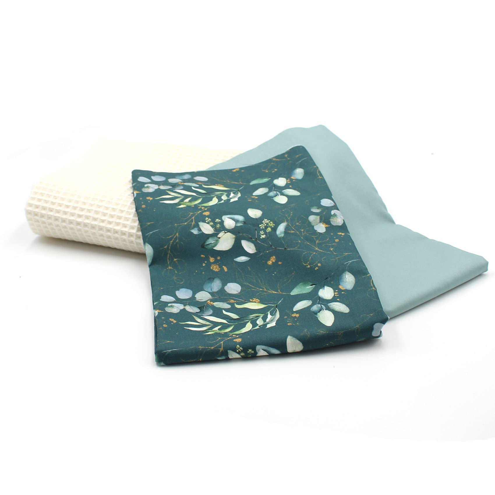 VmG-Store Waffle pique + cotton fabric set, colour-coordinated waffle fabric, 100% cotton fabric - Image 2