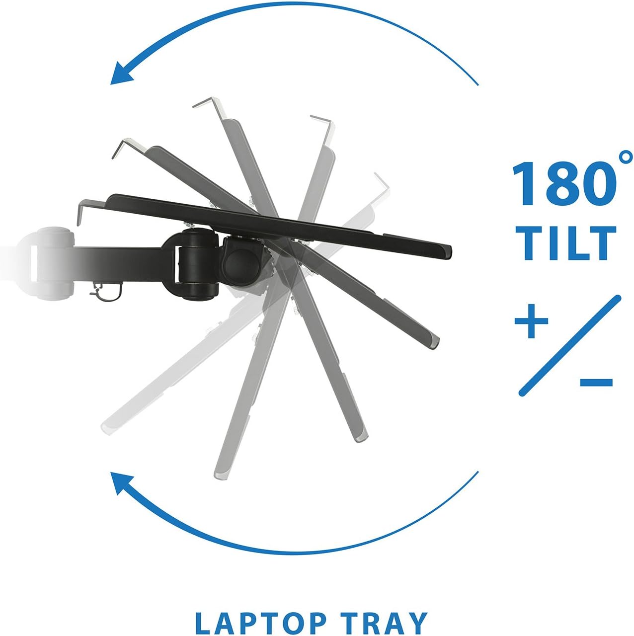 Mount-It! Laptop Notebook Desk Mount with Full Motion Height Adjustable Holder, Articulating Vented Cooling Platform, Fits Up to 17 Inch Computers, Clamp Mounting