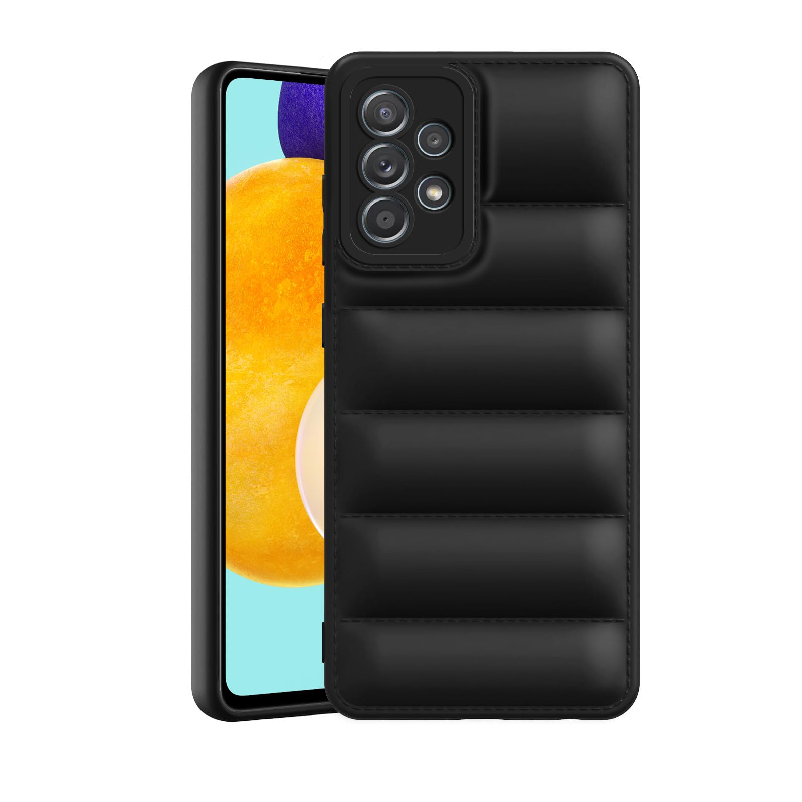 Plus Puffer Case Camera Protection Soft Back Cover for Samsung Galaxy A52 / A52s 5G - Black (B0CV4C715Y) Amazon Price History, Amazon Price Tracker