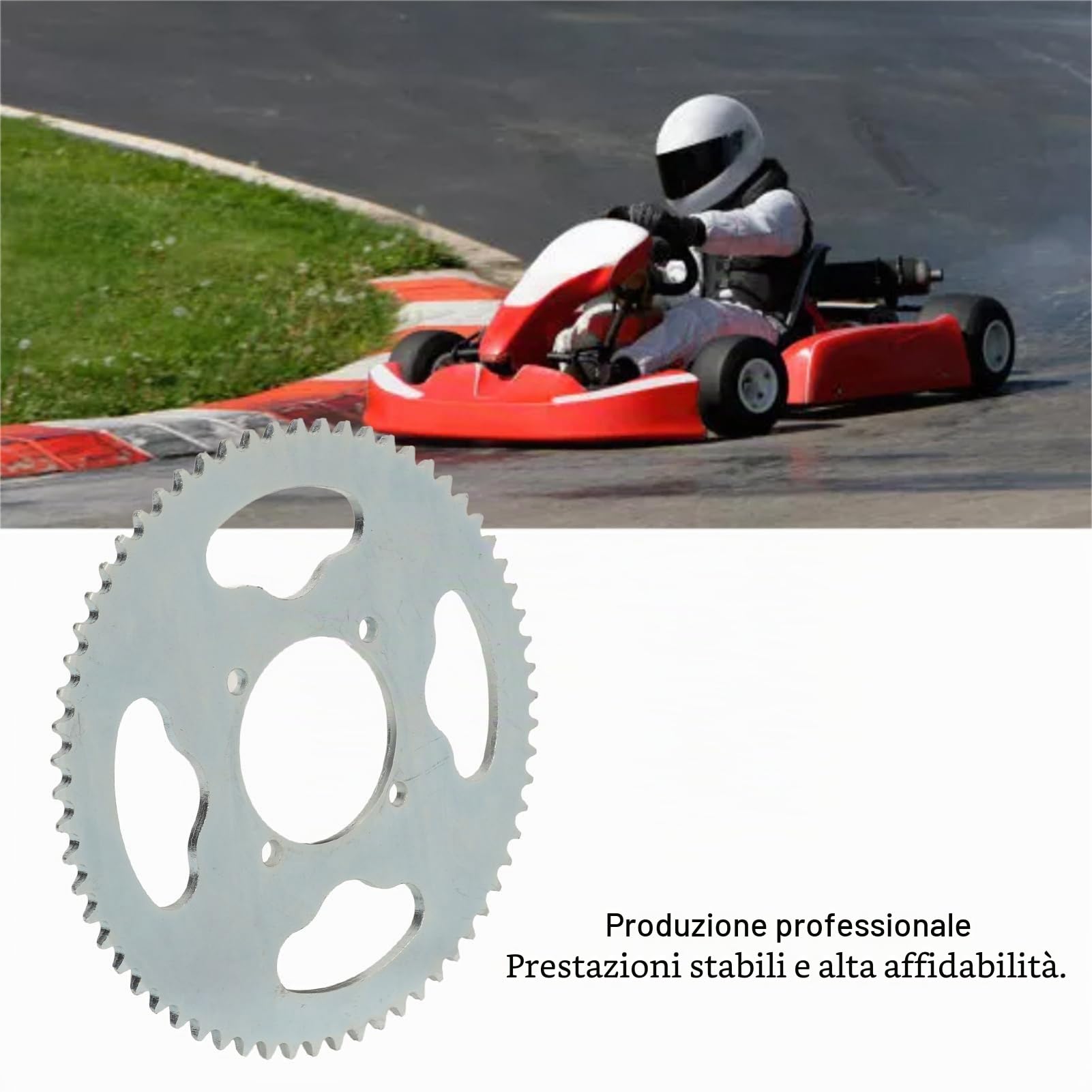 Coronas 64T per Mini Moto, Eccellente Pignone in Acciaio T8F 64 Denti con 4 Fori, Diametro 54mm, Componenti Trasmissione Durevoli per ATV Go Kart 47cc 49cc