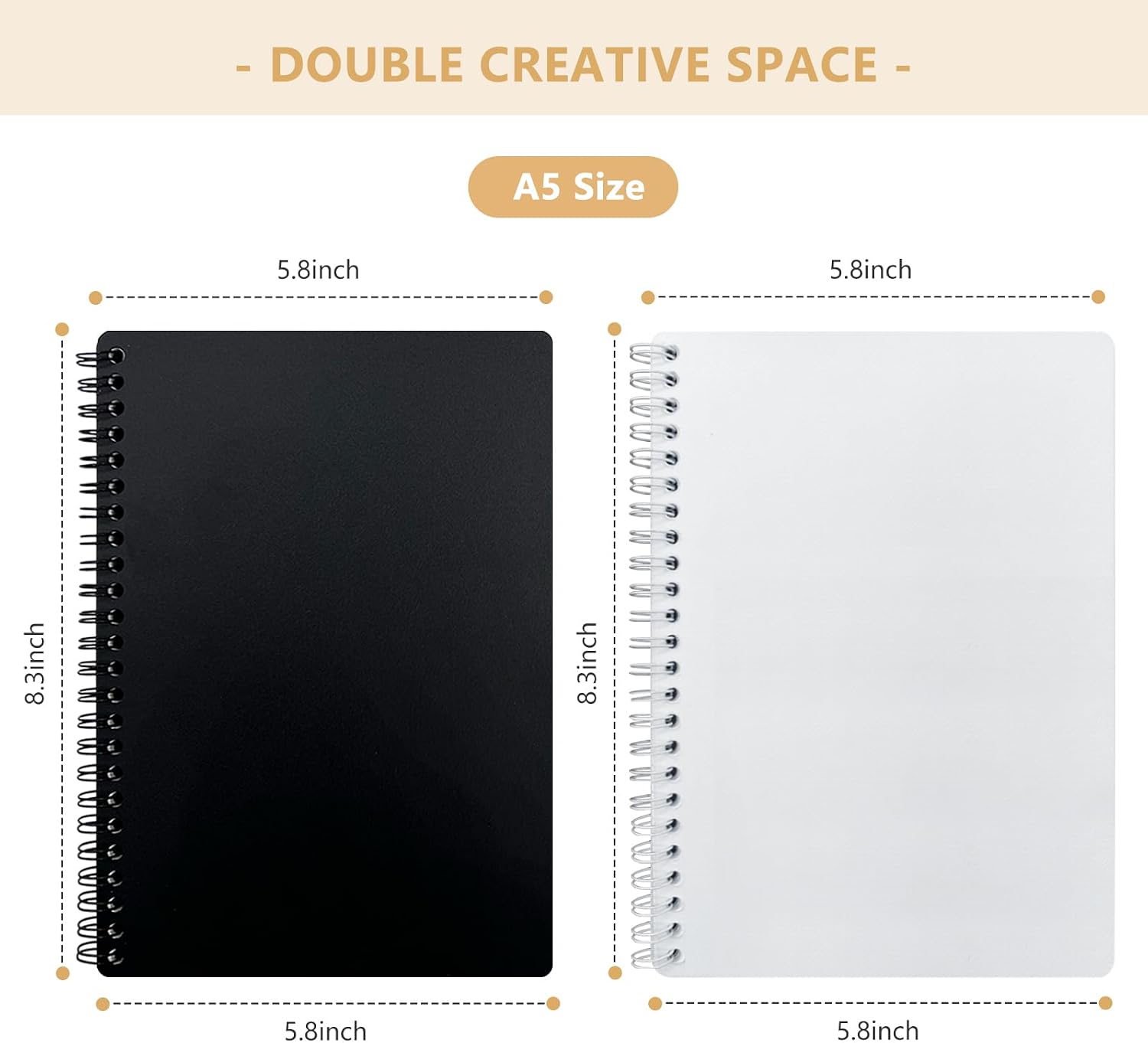 2 Pack Reusable Sticker Book Collecting Album Sticker Storage Organizer Book with 30+30 Sheets Blank Release Paper A5 Stickers Collection Notebook(Black+Clear)