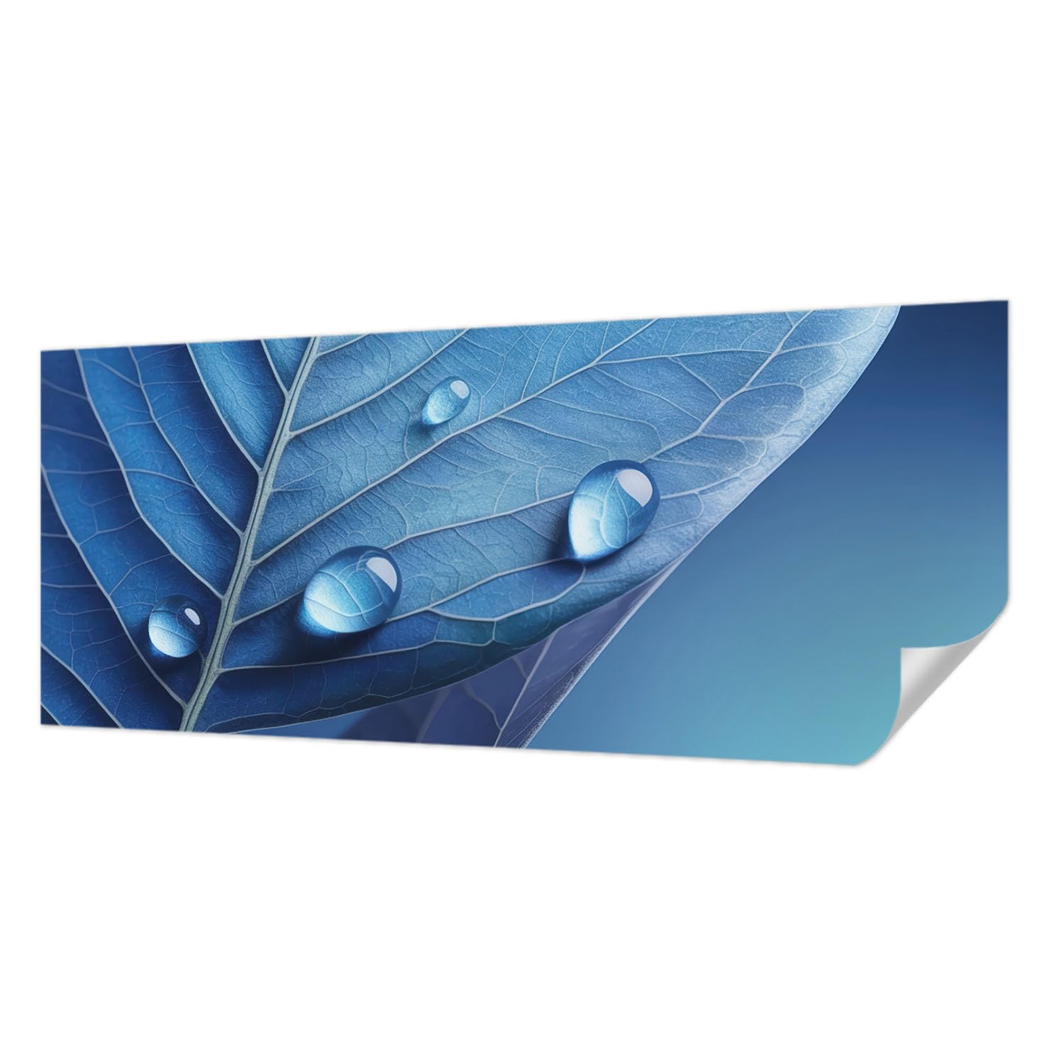 Papier peint autocollant résistant aux taches Tulup feuille bleue