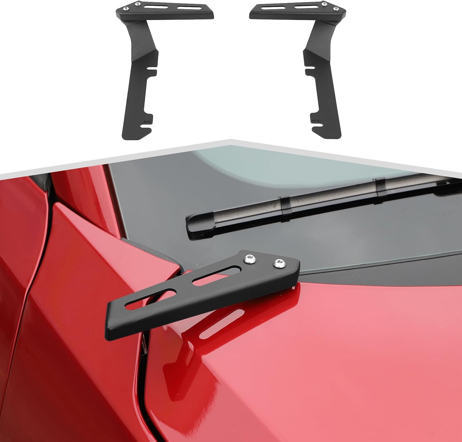 Ditch Light Brackets Hood Mount LED Light Brackets fit for Ford Mustang 2015+ Exterior Accessories