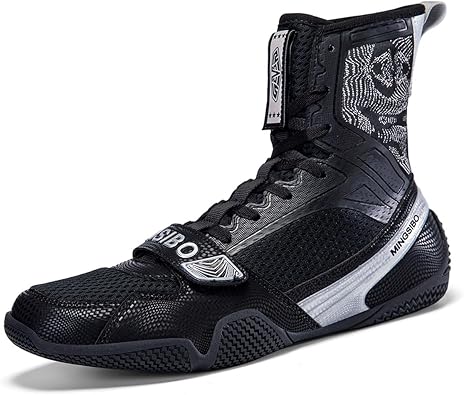 Boxing Sports Shoes High Top Lightweight Breathable Mens Boxing Boots for Training and Sparring