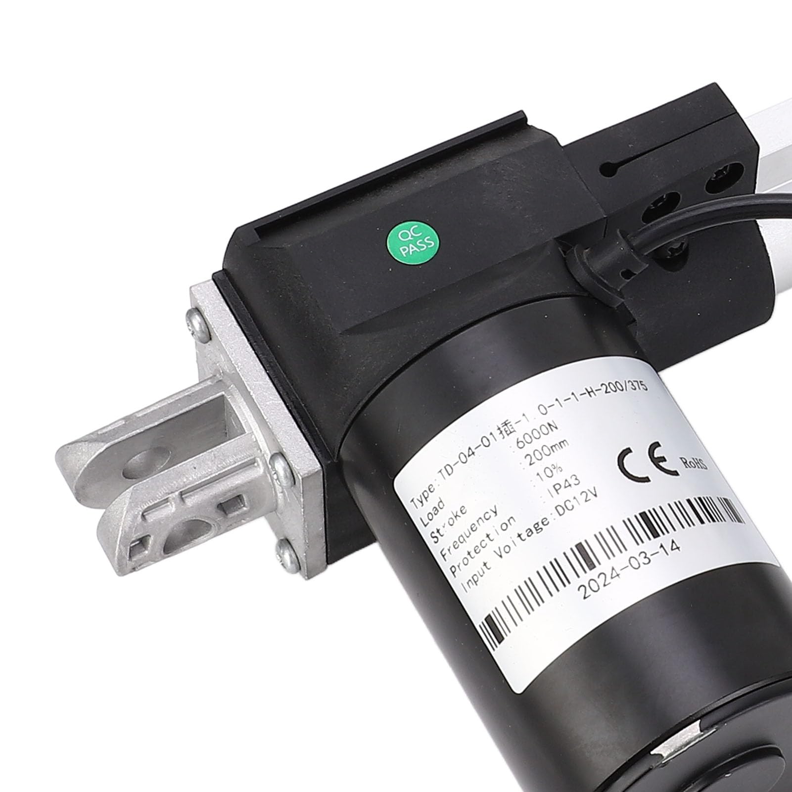 YWBL-WH Actuador Lineal Eléctrico, 200mm de, Capacidad de 6000N (12V)