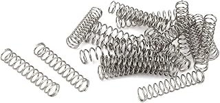 TOP-Vigor 20Pcs Compression Spring 5mm OD 0.5mm Wire Size, 25mm Free Length, Stainless Steel Extension Spring for Repairing Furniture, Toys, Cars, Mechanical and Electrical Devices