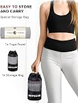 HAPBEAR Hot Serviette de yoga - Serviette de tapis de yoga non glissade avec poignée, serviette en microfibre super-absorbante et douce pour le yoga chaud, Pilates et fitness