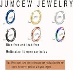 925 Surgical Stainless Steel Huggie Hoop Earrings Small Hypoallergenic Cartilage Helix Lobes Sleeper Hoop Earrings Set Minimalist Piercings Jewelry for Women Men Gifts