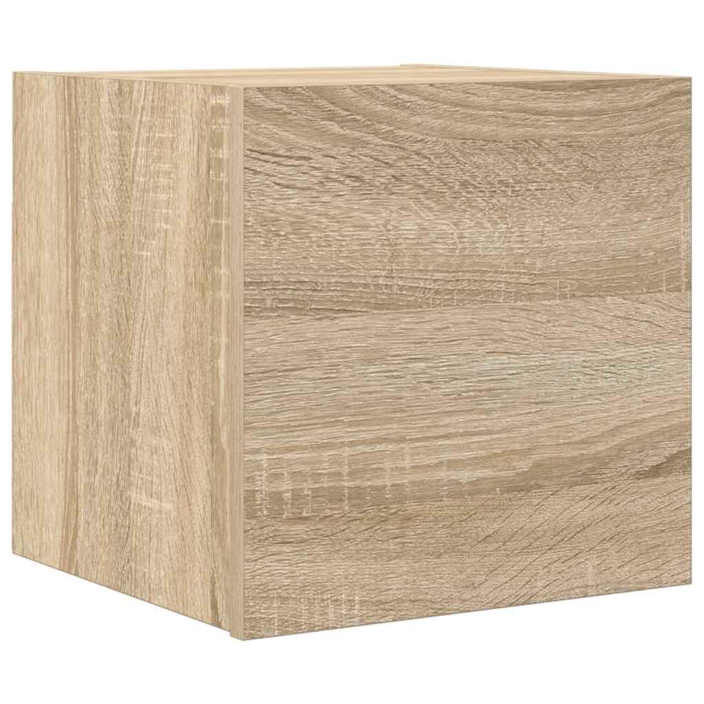 Szafka ścienna pod telewizor, dąb Sonoma, 30,5 x 30 x 30 cm, szafka wisząca do salonu, nowoczesna podstawka pod telewizor, konsola multimedialna, wytrzymała szafka z materiału drewnopochodnego