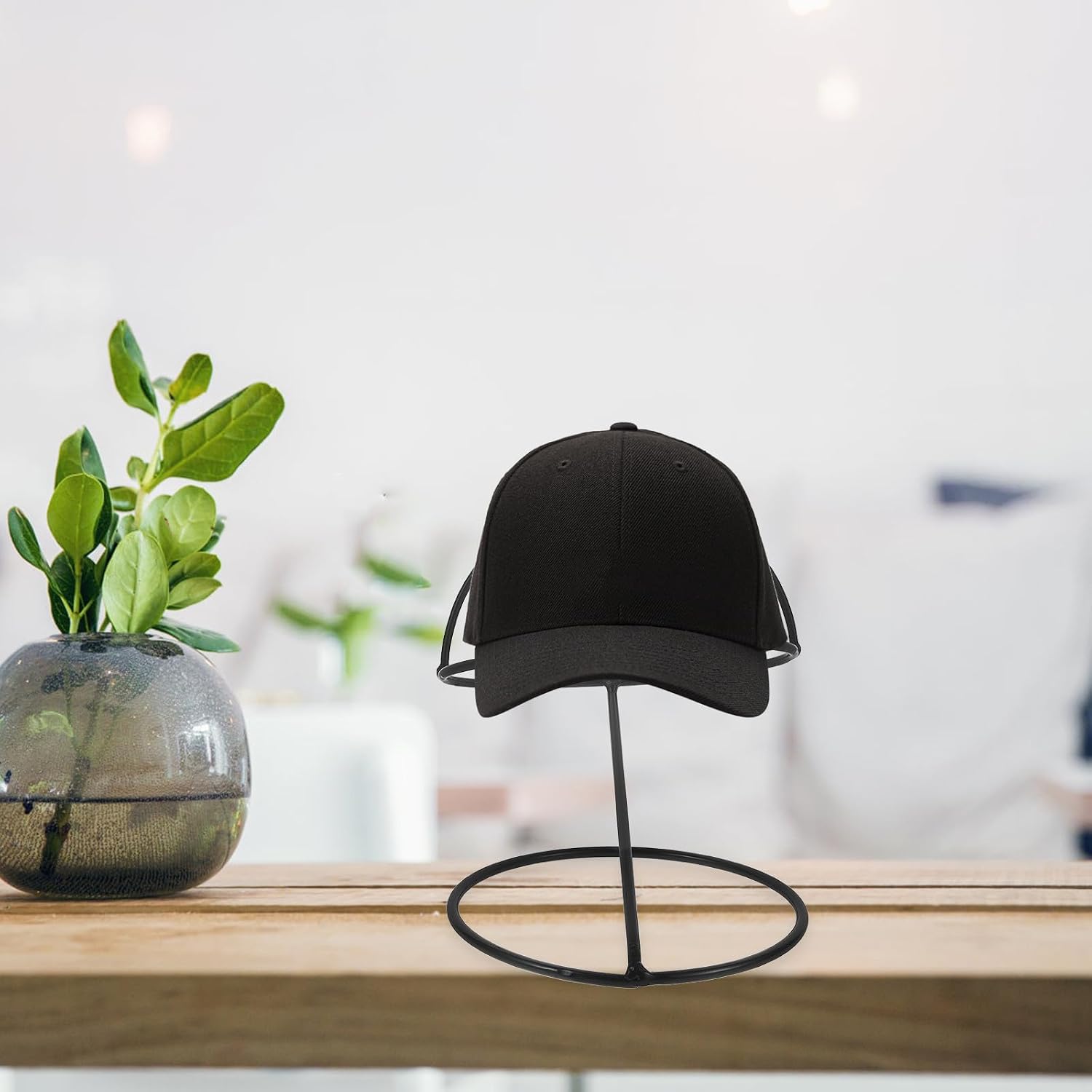HOMSFOU Hat Display Stand Black Iron Tabletop Hat Rack Tool for Retail Store and Home Organization image 4