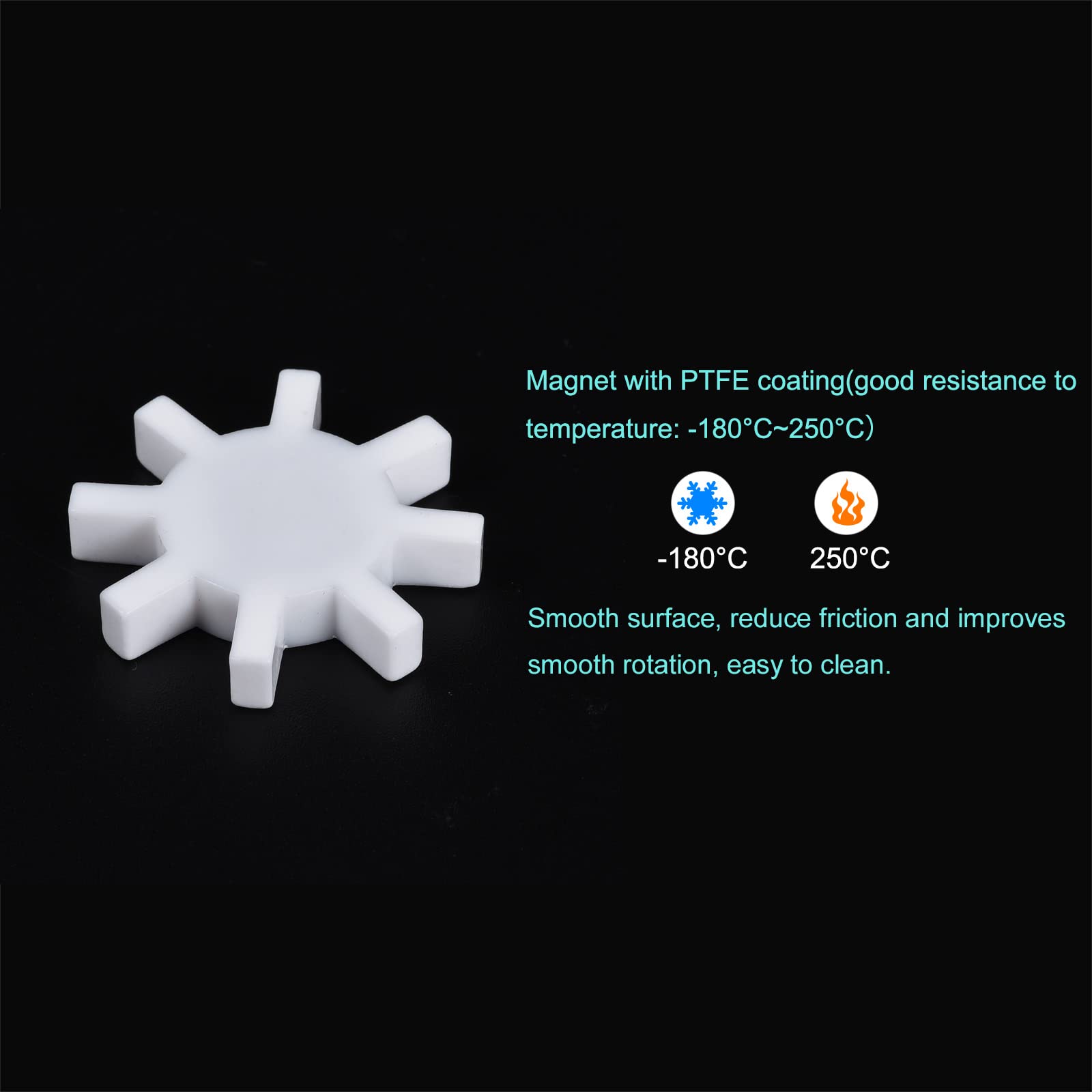 Barre Agitateur Magnétique 30×7 Mm PTFE Revêtu – Aimant Labo Chimie Biologie (Blanc)