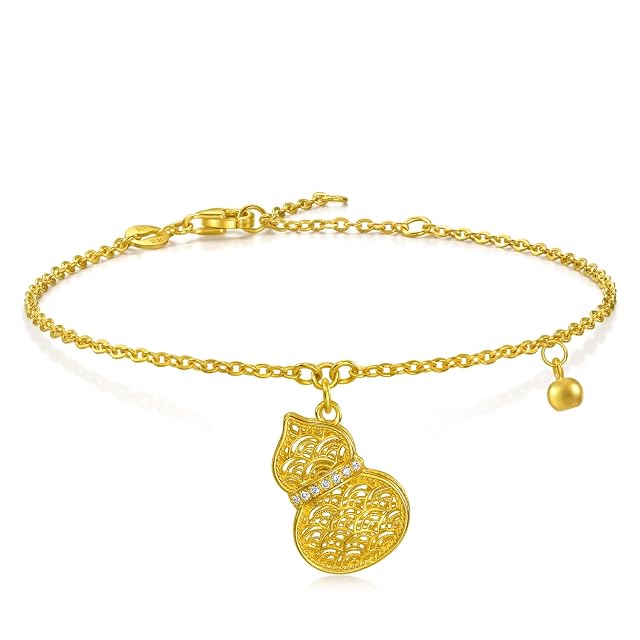 Chow Sang Sang CHOW SANG SANG 999 24K Gold Cultural Blessings WULU Bracelet for Women 18cm 95554B