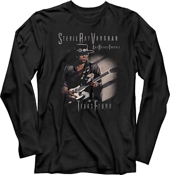 American Classics Stevie Ray Vaughan Texas Flood T Shirt Black | Officially Licensed Stevie Ray Vaughan Tee, Designed and Printed in the USA, Soft Cotton Crewneck, Unisex Men Women, Blues