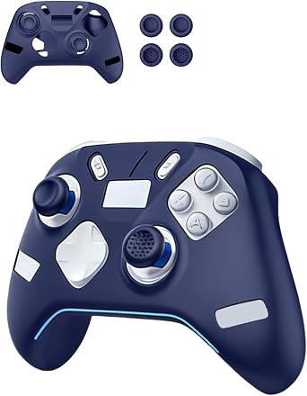 Silicone Protective Case for Flydigi Apex 5 Wireless Controller, Full-Body Protective Cover with Precise Cutout, Shockproof Dustproof Protector Sleeve & Scratch-Resistant Sleeve Blue