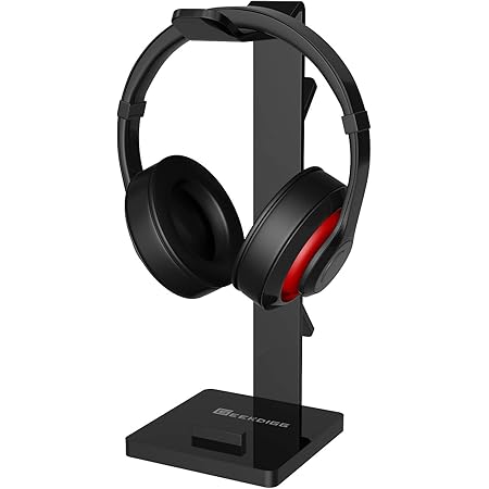 Amazon.com: Geekdigg Headphone Stand Gaming Headset Stand Earphone Stand  for Desk -Cable Organizer \u0026 Cellphone Stand for All Headphones Size– Black  : Electronics