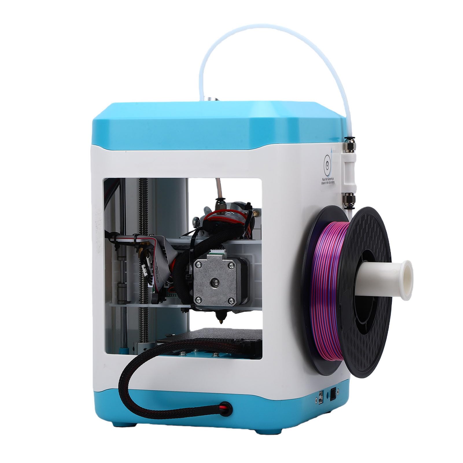 ASHATA Stampante 3D per bambini, design mini facile da usare con livellamento automatico per principianti e progetti scolastici pre-assemblati 3,94 x 4,33 x 3,94 (presa UE)