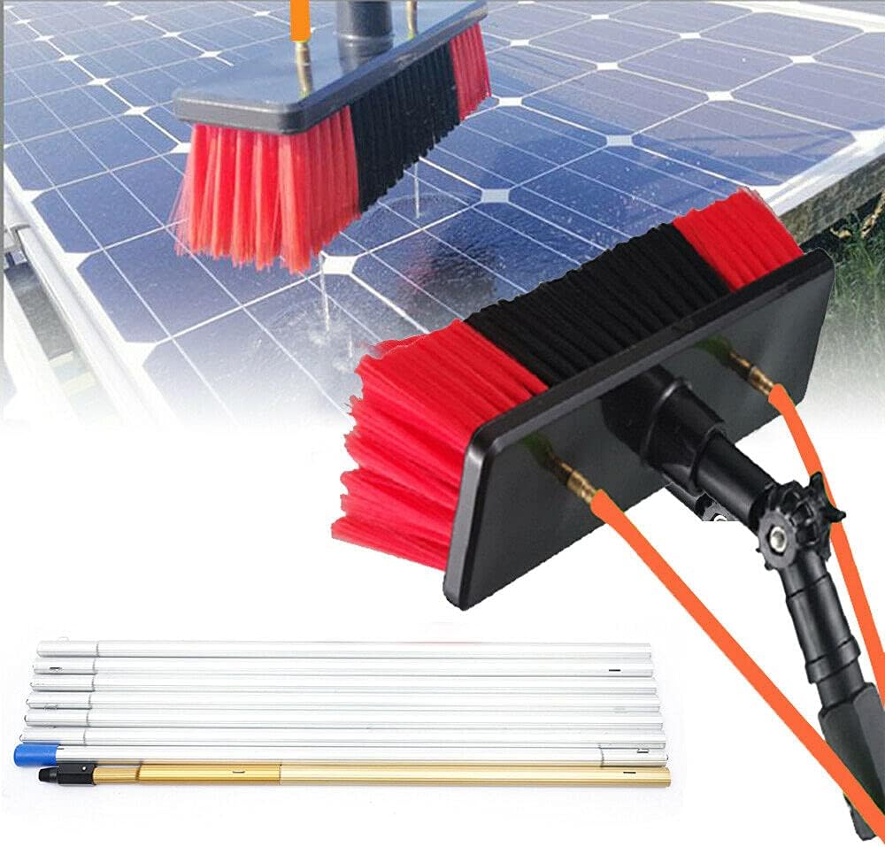26FT Water Fed Pole Kit, Window Cleaning Poles, Water Fed Brush, for Outdoor Window Cleaner Window Glass Solar Panel Cleaning (US Stock)