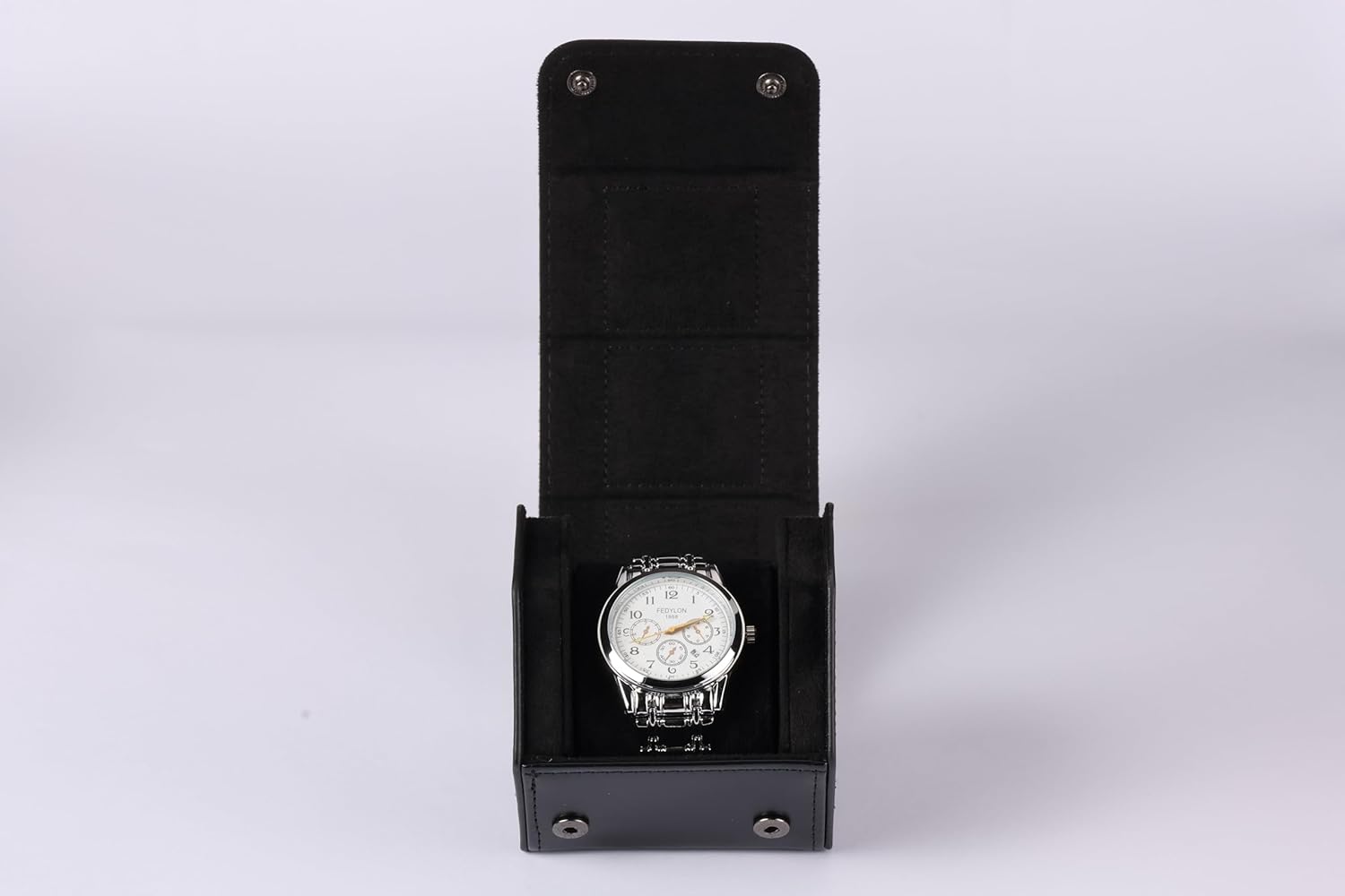 Watch Display Stand, Black Leatherette, Holds 1 Watch