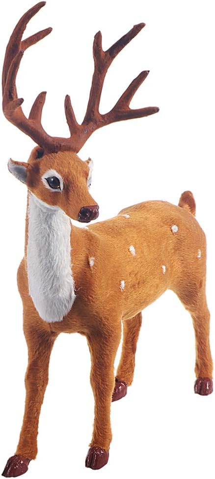 Holibanna Christmas Reindeer Ornament Figures Mini Deer Elk Reindeer Animal Ornaments Christmas Holiday Centerpieces Table Decorations (5.9 Inch) - Image 5