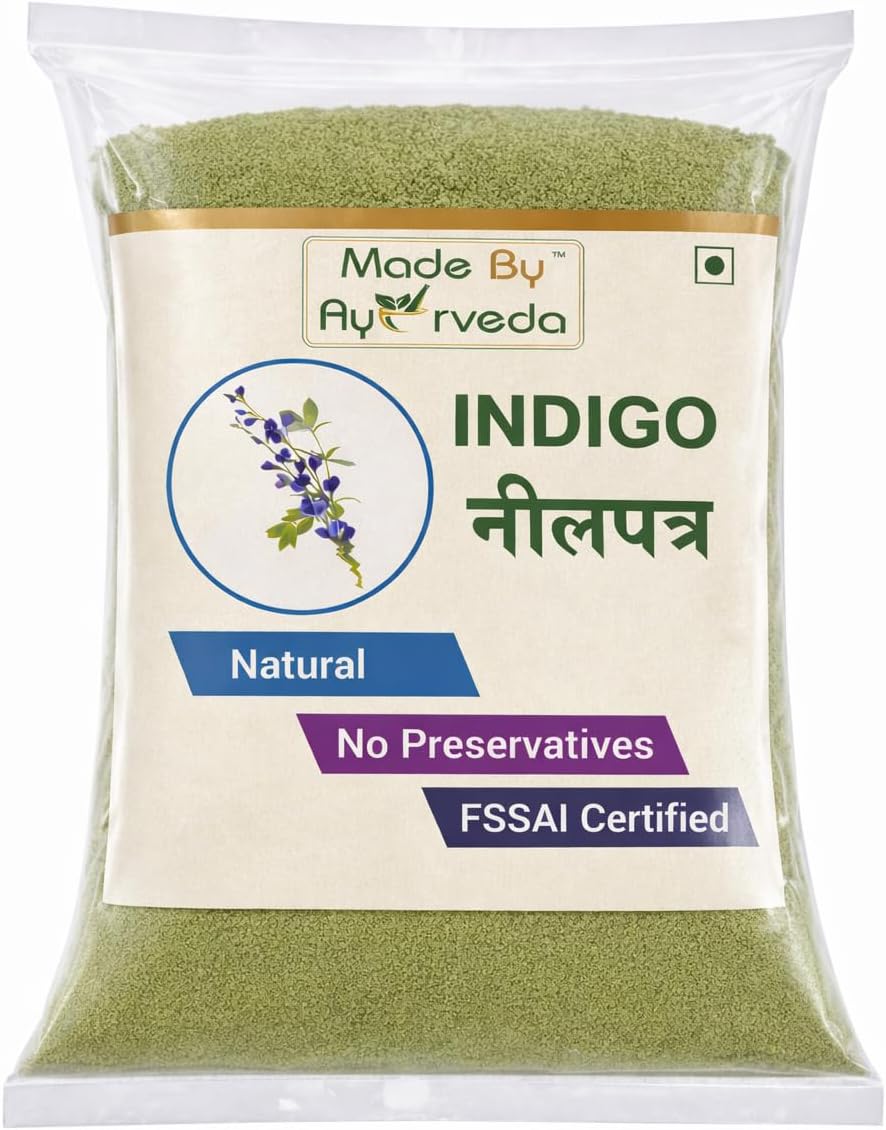 Indigo Powder for Hair (250gms) – 100% Natural Herbal Hair Color | Neelpatra | Plant-Based Hair Dye | No Preservatives | For Black & Brown Hair Tones