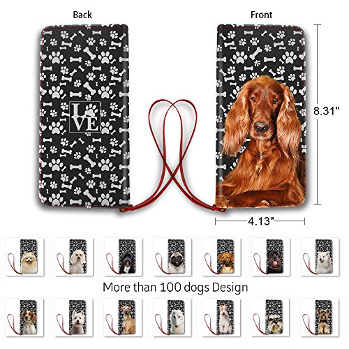 Dog Mom Gifts - Doberman Pinscher Dog Paw Printing Wallet for Women Leather Long Clutch Purse2