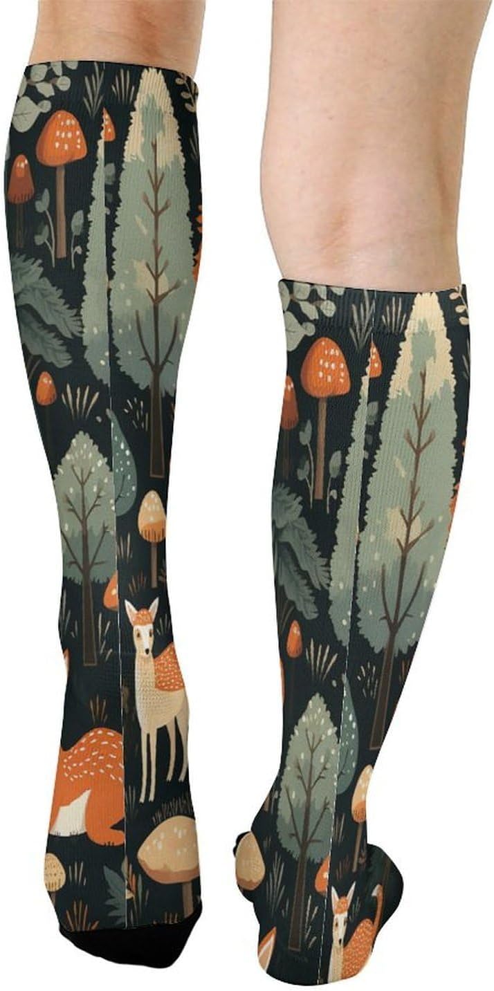 Knee High Socks Animals Woodland Long Tube Boot Seamless Toe