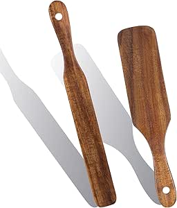 HZQZaoan 2 Pack Wooden Spurtle for Sourdough Starter - Long Handle Jar ...