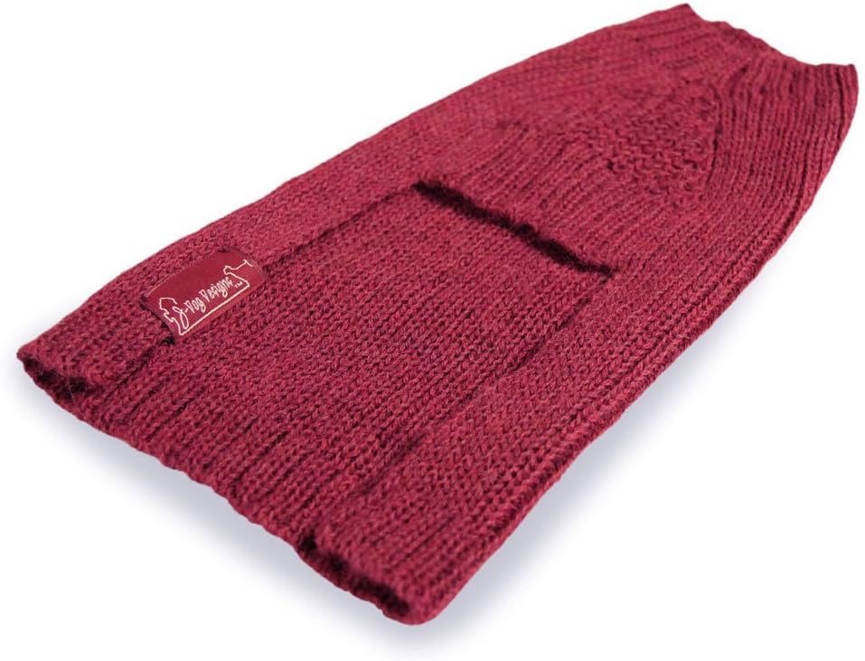 Ribbed Dog Sweater: Mauve Hand-Loomed Sweater Made from 100% Soft Alpaca (Medium)