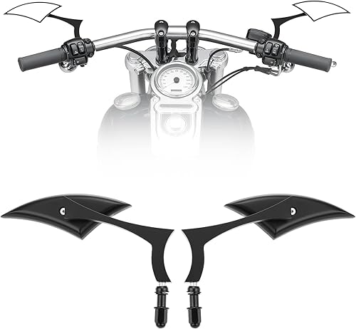 KEMIMOTO Spear Blade - Espejos retrovisores de motocicleta, 1 par de espejos laterales Sportster para Street Glide Electra Glide Softail Dyna