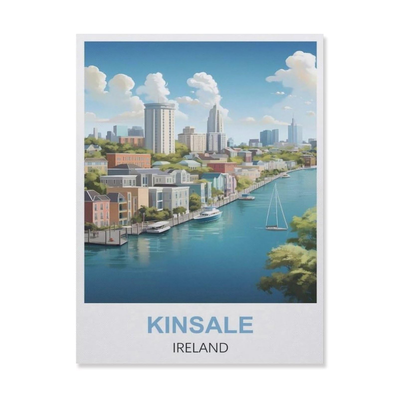 Funny Metal Tin Sign Wall Decor，Kinsale Ireland(15x30cm）