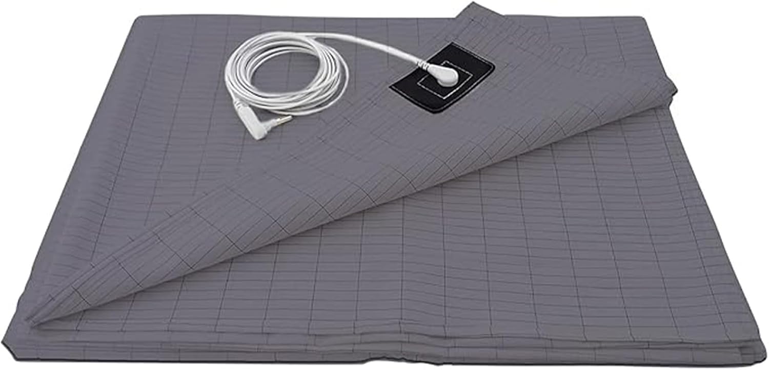 Grounding Sheet 28x52in Soft Grounding Bed Sheet Breathable Bed with Cable Conductive Foldable Mat for Better Sleep Stress Relief