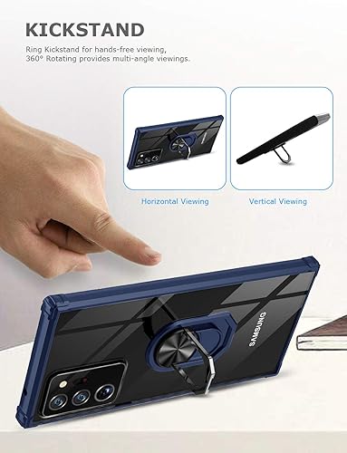 Miniatura 3 de Funda con función atril para Samsung Galaxy Note 20 Ultra, funda transparente de protección contra caídas para Galaxy Note 20 Ultra, carcasa delgada